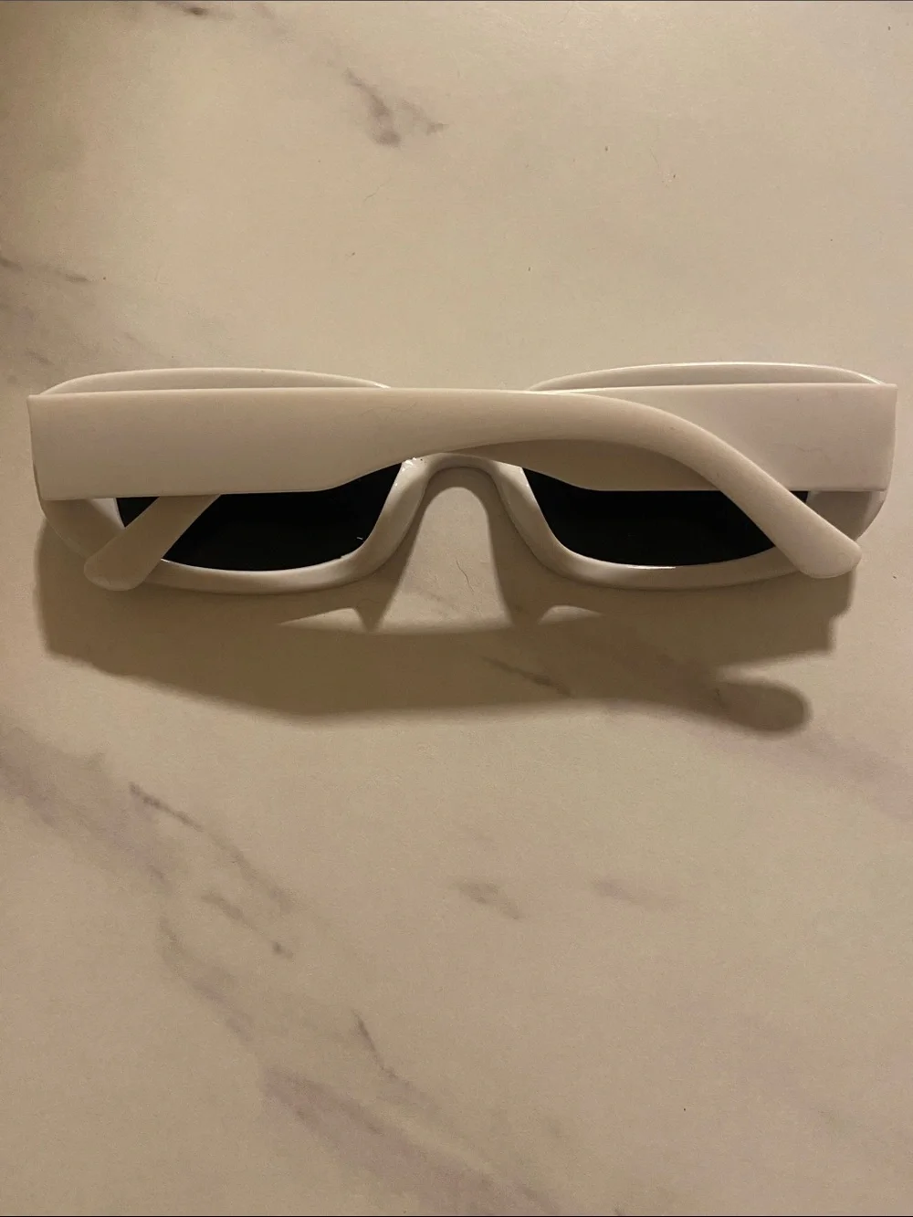 Classic Rectangular White Women's Sunglasses